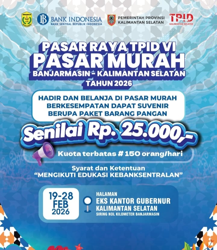 Ikuti Edukasi Kebangsentralan , Masyarakat Dapat Belanja Hemat dan Bonus Di Pasar Raya TPID VI Banjarmasin