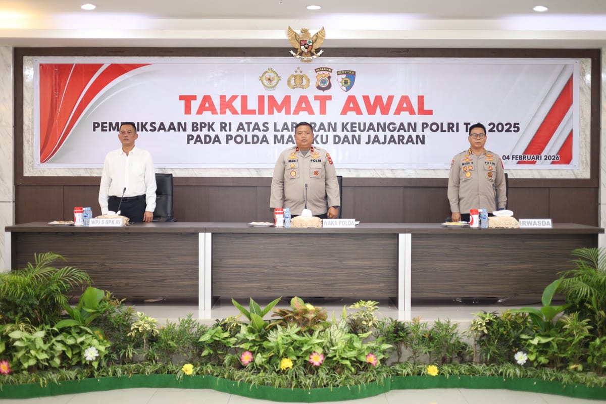 Wakapolda Maluku Buka Taklimat Awal Pemeriksaan BPK RI: Perkuat Transparansi dan Akuntabilitas Keuangan Polri TA 2025