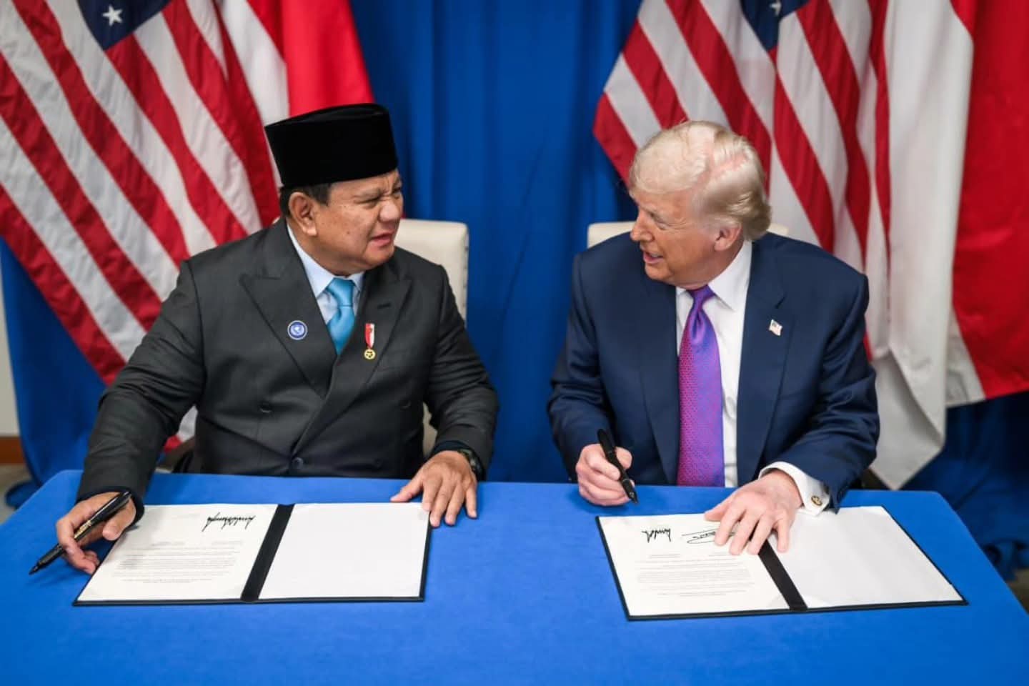 Presiden Prabowo dan Donald Trump Tandatangani Perjanjian Dagang