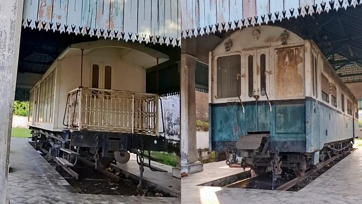 Ini Dia, Dua Gerbong Kereta di Alun-alun Selatan Keraton Surakarta