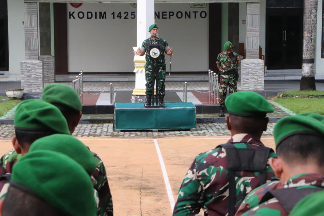 Apel Kesiapsiagaan, Dandim 1425/Jeneponto Tegaskan Prajurit Harus Responsif