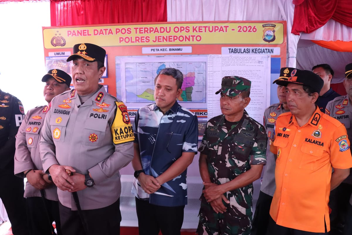 Bupati Jeneponto Dampingi Kapolda Sulsel Tinjau Pos Pam Terpadu, Antisipasi Padatnya Arus Mudik