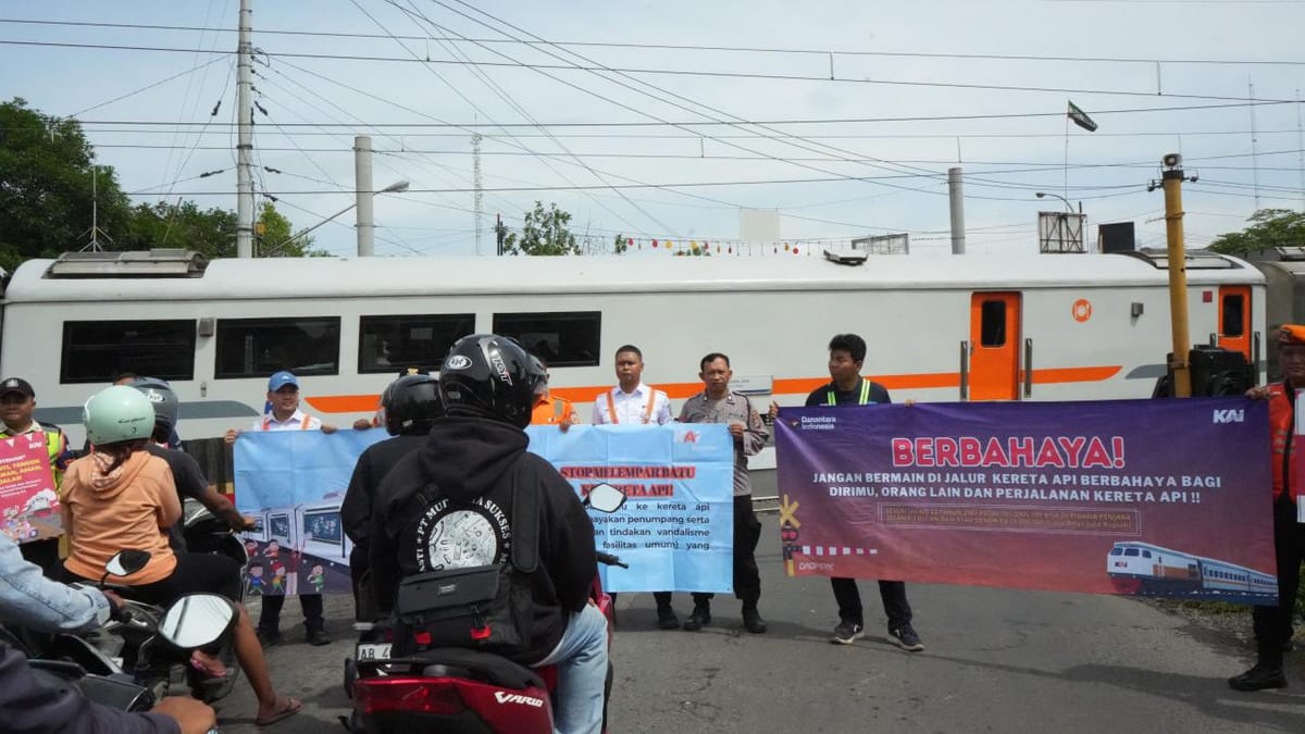 Daop 6 Yogyakarta Intensifkan Sosialisasi Keselamatan di Perlintasan Sebidang Yogyakarta