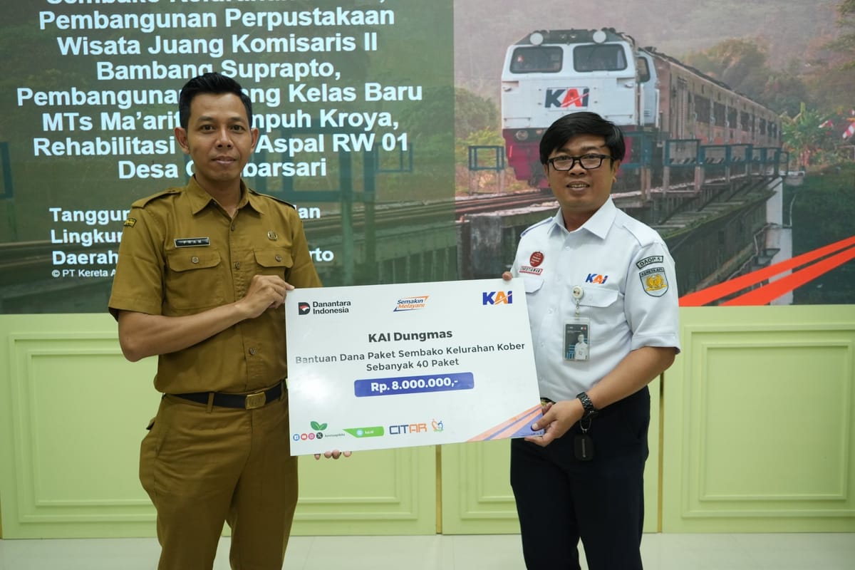 KAI Daop 5 Purwokerto Salurkan Bantuan TJSL Rp137,3 Juta untuk Pendidikan dan Infrastruktur