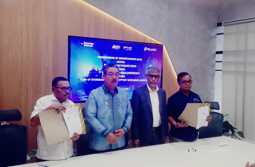 Pelindo–MEA  kerjasama MOU Shorebase Masela, Gubernur: Maluku Jangan Jadi Penonton