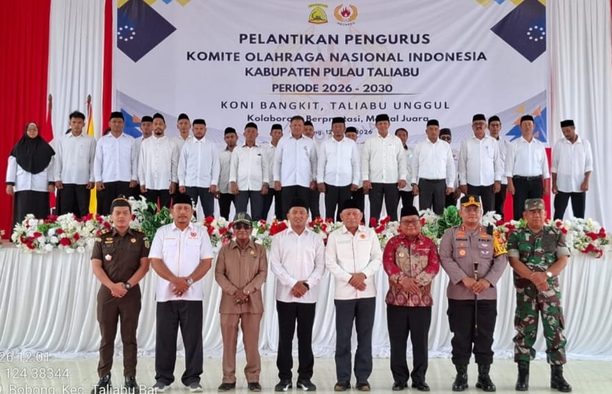 Ketum KONI Malut Lantik Arif Dermawan Mus Sebagai Ketua KONI Pulau Taliabu 2026–2030