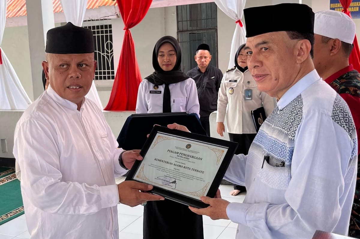 Kemenag Ternate Raih Penghargaan atas Konsistensi Pembinaan Rohani di Tiga Lapas Pada Idulfitri