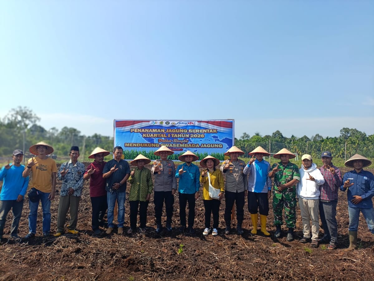 Tanam Jagung Serentak, Polres Bengkalis Dukung Swasembada Pangan