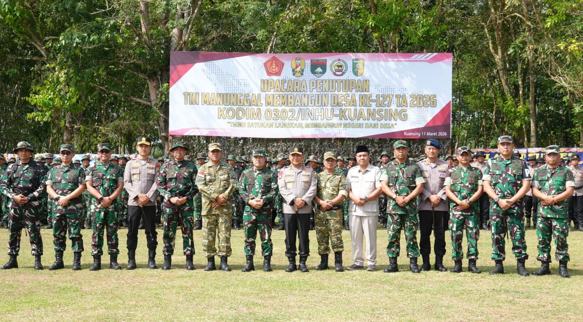 Kompak Bangun Desa, Bupati Kuansing Hadiri Penutupan TMMD ke 127 Bersama Pangdam dan Kapolda Riau