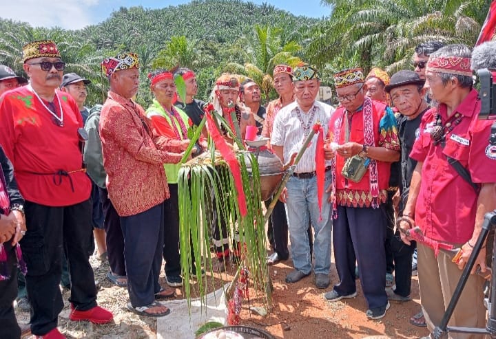 Masyarakat Adat Sengah Temila Tolak Tambang dan PKH, Gelar Ritual Pamabakng