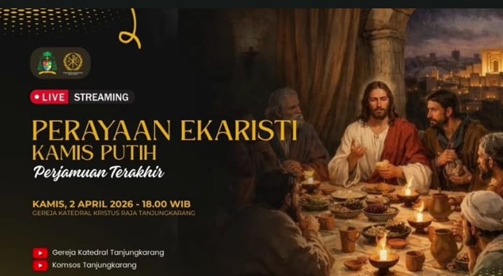 Perayaan Ekaristi Kamis Putih di Gereja Kristus Raja Katedral Tanjungkarang