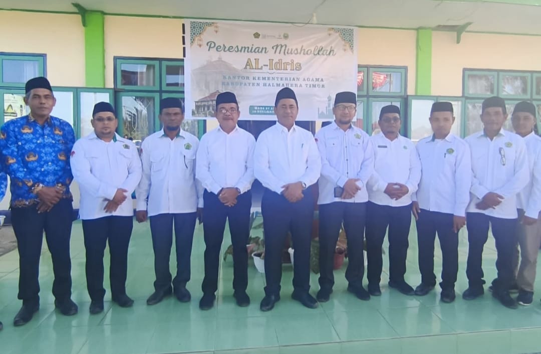 Resmikan Musollah Al-Idris, Bupati Ubaid Yakub Apresiasi Kontribusi Kemenag Halmahera Timur