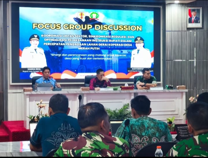 FGD Digelar, Kodim dan Pemkab HST Dorong Percepatan Lahan Koperasi Desa