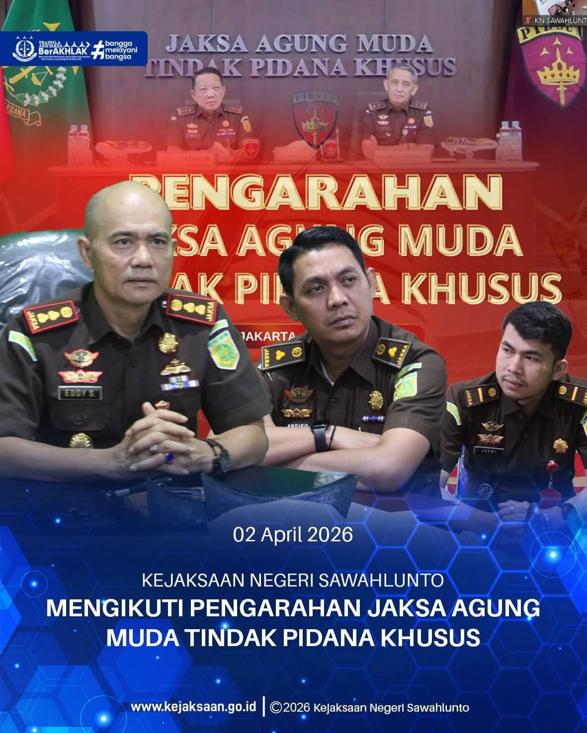 Kejari Sawahlunto Ikuti Arahan JAM Pidsus, Soroti Ancaman “Distrust” dalam Penegakan Hukum