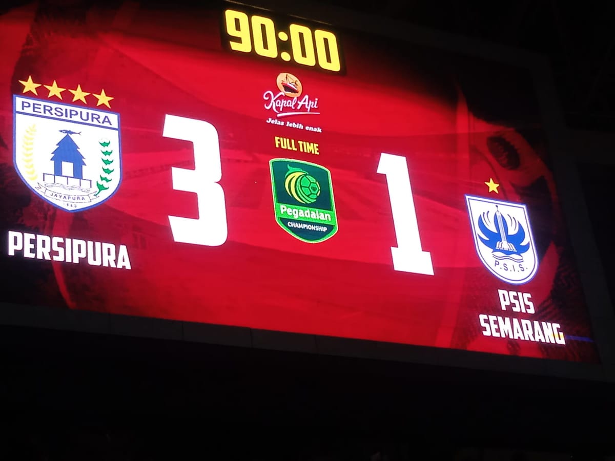 Persipura Tekuk PSIS 3-1, Mutiara Hitam Rebut Puncak Klasemen Grup Timur