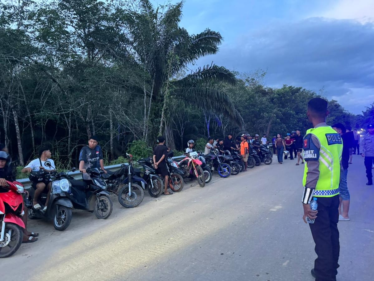 Polres Melawi Tindak Balap Liar dan Knalpot Brong, Puluhan Motor Diamankan