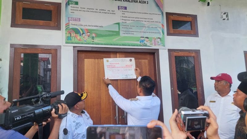 Kasus Penganiayaan Balita, Pemko Banda Aceh Segel Day Care di Gampong Lamgugop