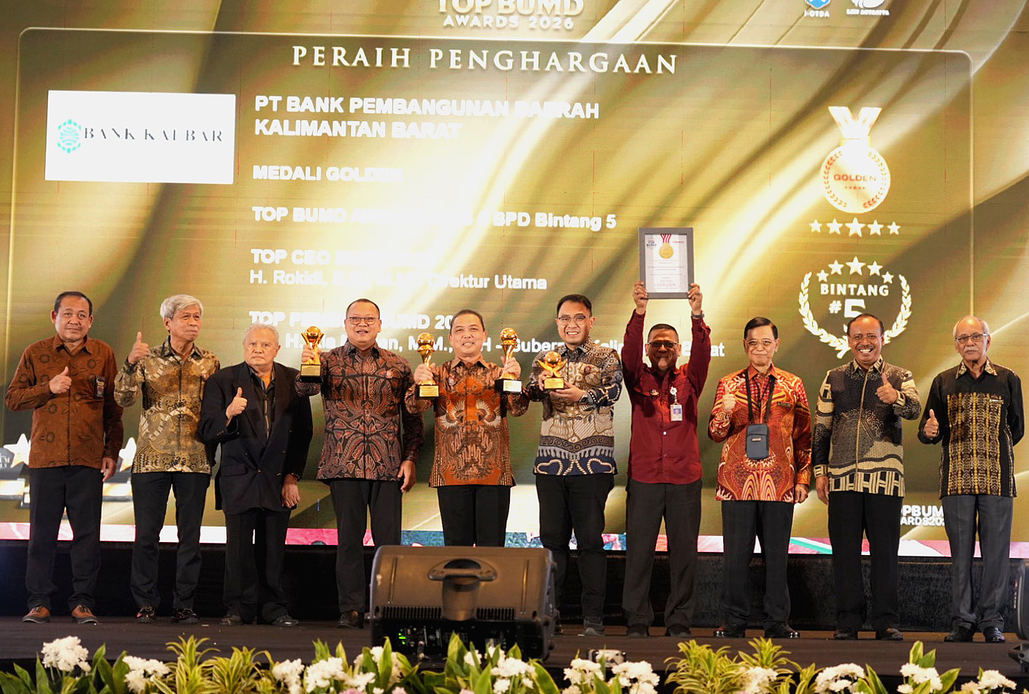 Bank Kalbar Sabet Bintang 5 TOP BUMD Awards 2026, Tegaskan Posisi Terdepan di Kancah Nasional