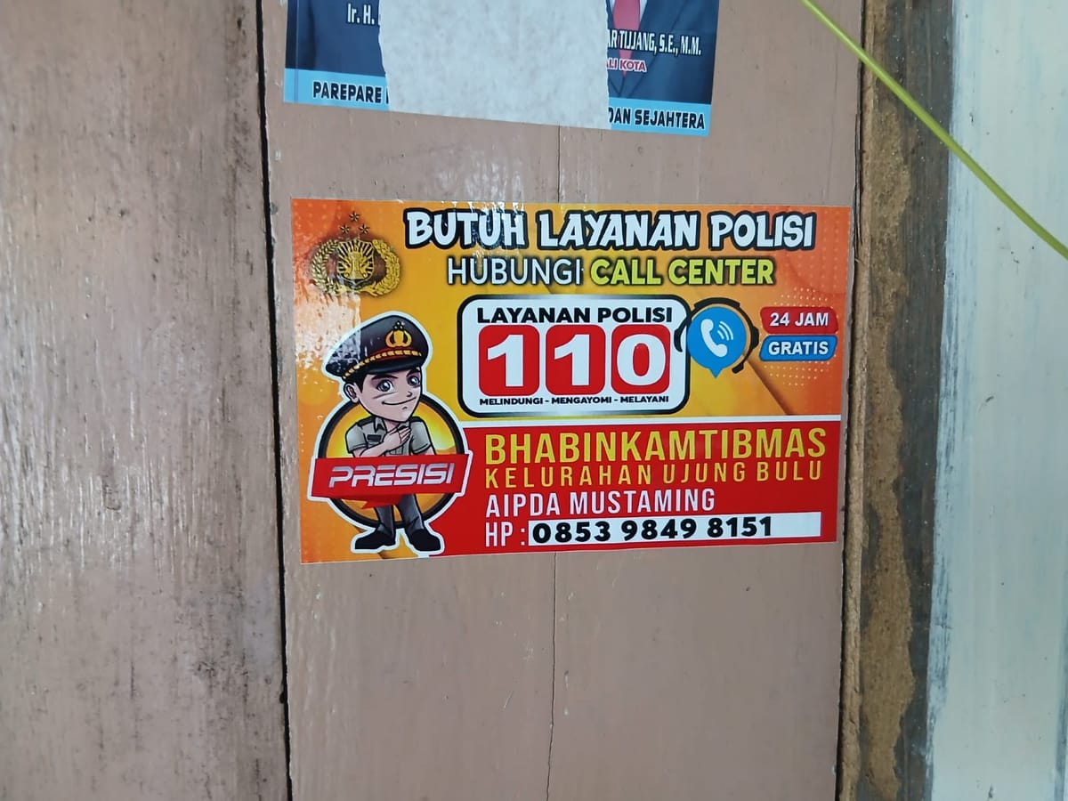 Bhabinkamtibmas Polres Parepare Sosialisasi Call Center 110