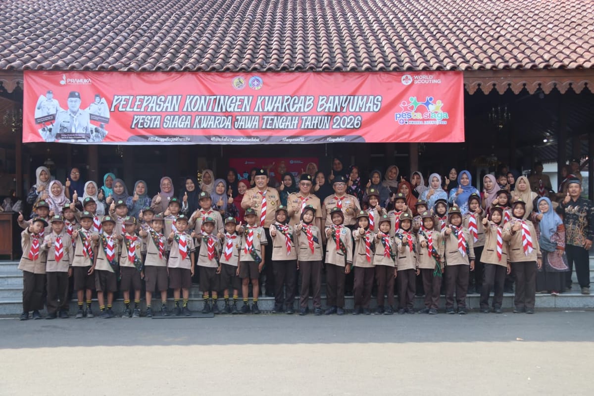 Bupati Sadewo Lepas Kontingen Kwarcab Banyumas ke Pesta Siaga Daerah Jateng 2026
