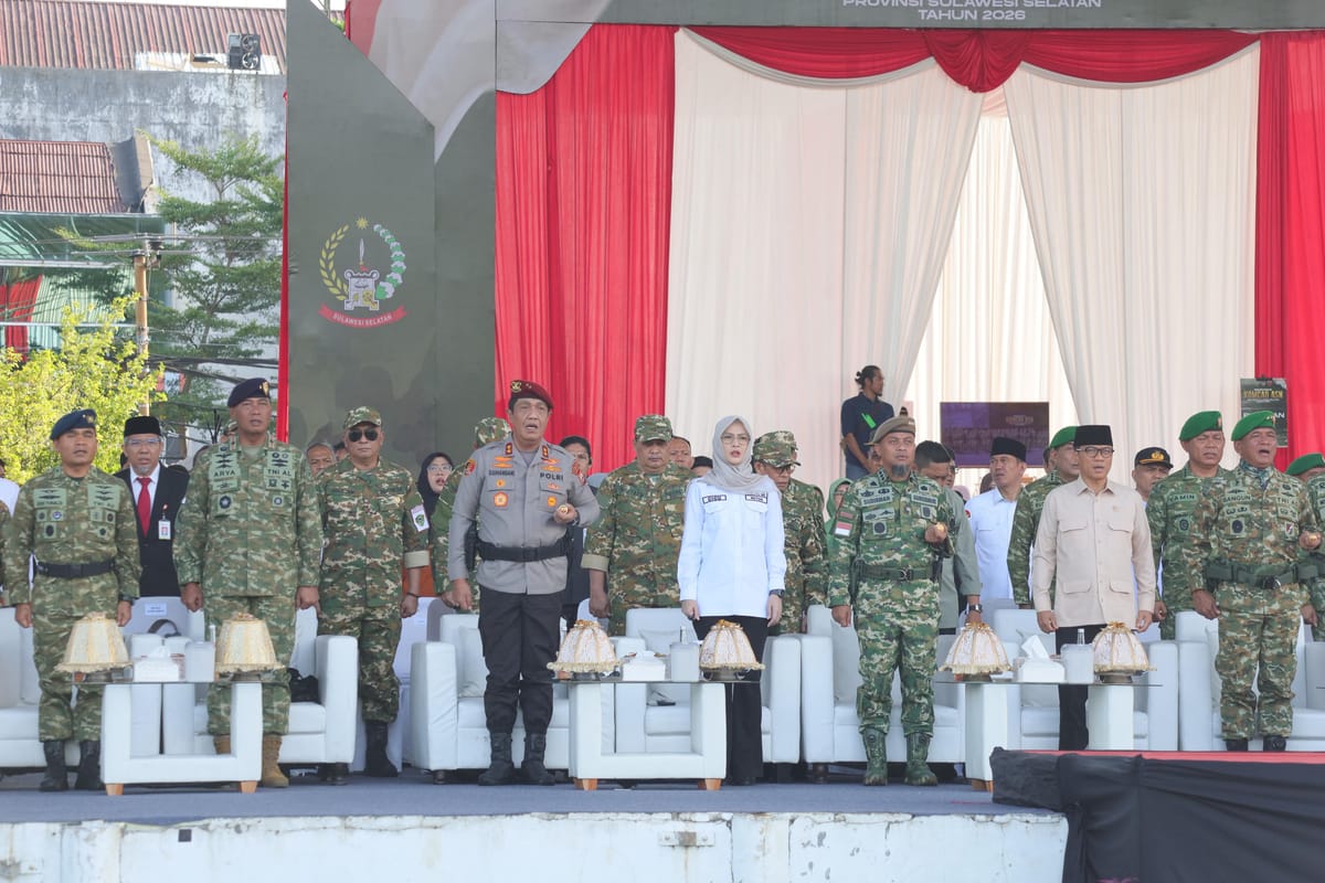 Kapolda Sulsel Hadiri Upacara Penetapan Komponen Cadangan Unsur ASN Pemprov Sulsel Tahun 2026