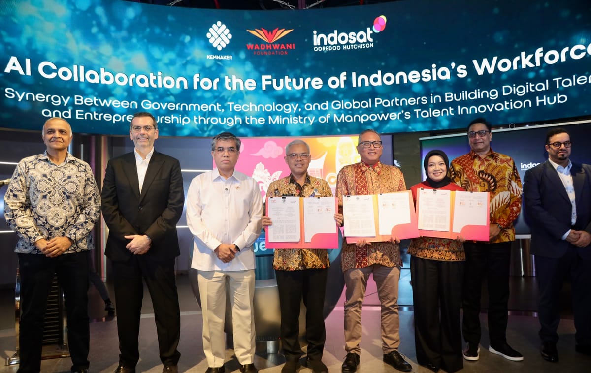 Teken MoU dengan Wadhwani dan Indosat, Kemenaker Perkuat Ekosistem Ketenagakerjaan