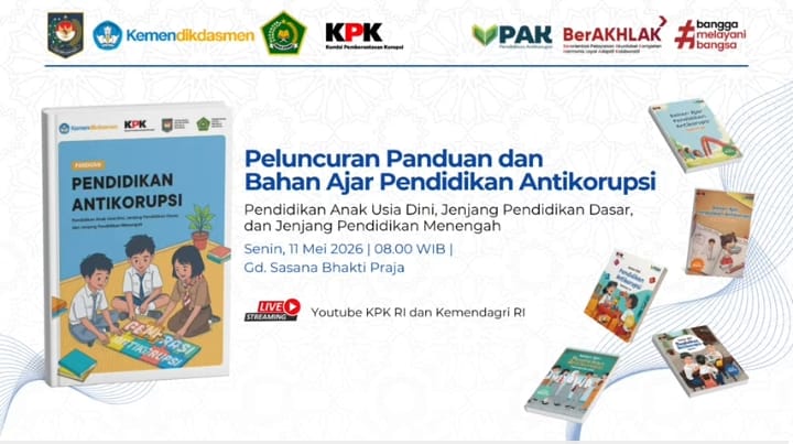 Sekdaprov Lampung Marindo Ikuti Rapat TPID & Peluncuran Buku Panduan dan Bahan Ajar Pendidikan Anti Korupsi Secara Virtual