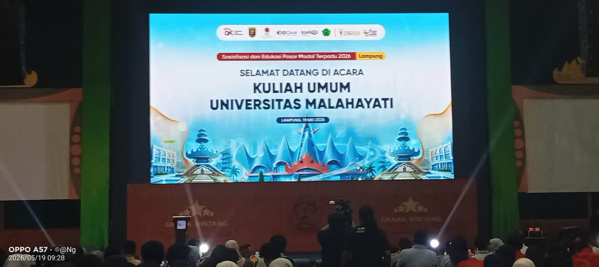 Kuliah Umum Sosialisasi dan Edukasi Pasar Modal Terpadu 2026 Unimal Bandarlampung