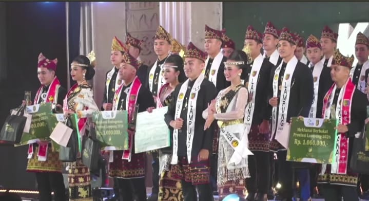 Maura Cantyqa Candra  dan Muhammad Davito, Dinobatkan Sebagai Muli dan Mekhanai Provinsi Lampung 2026