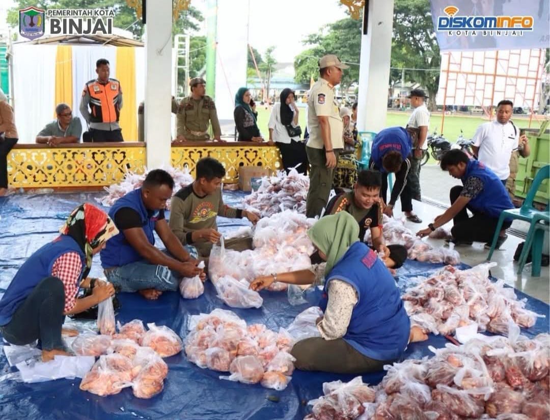 Pemko Binjai Salurkan 2.500 Paket Daging Kurban Bantuan Presiden RI dan Pemprov Sumut