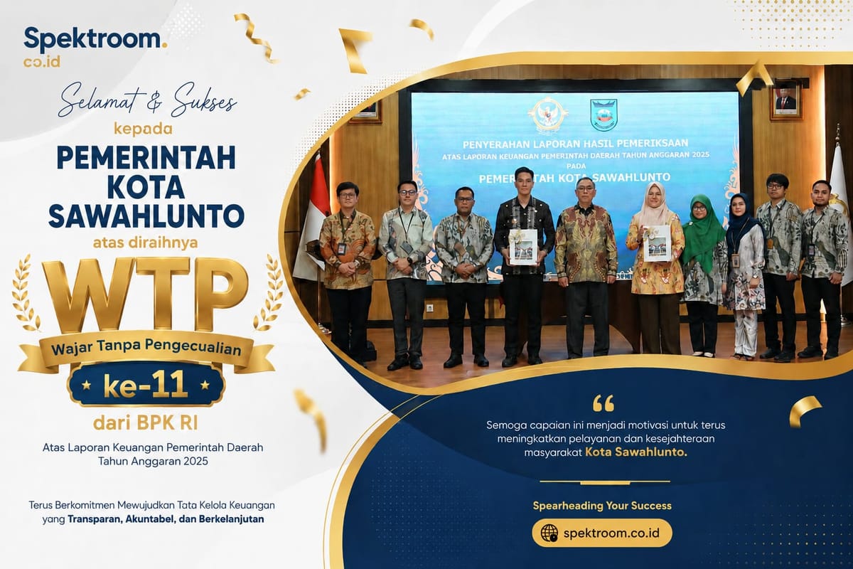 Sawahlunto Cetak Rekor, Raih Opini WTP ke-11 Berturut-turut dari BPK RI