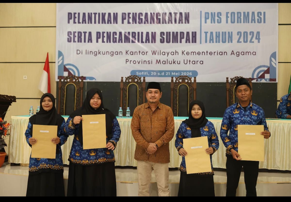 Empat ASN Resmi Mengabdi di Morotai, Kakan Kemenag Minta Jangan Hanya Bangga Dengan Status PNS