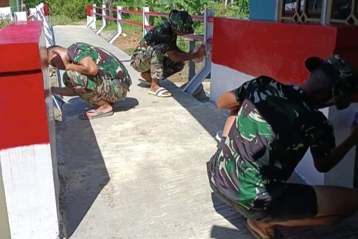 Pengecatan Dikebut, Jembatan Garuda Desa Paya Besar Segera Rampung