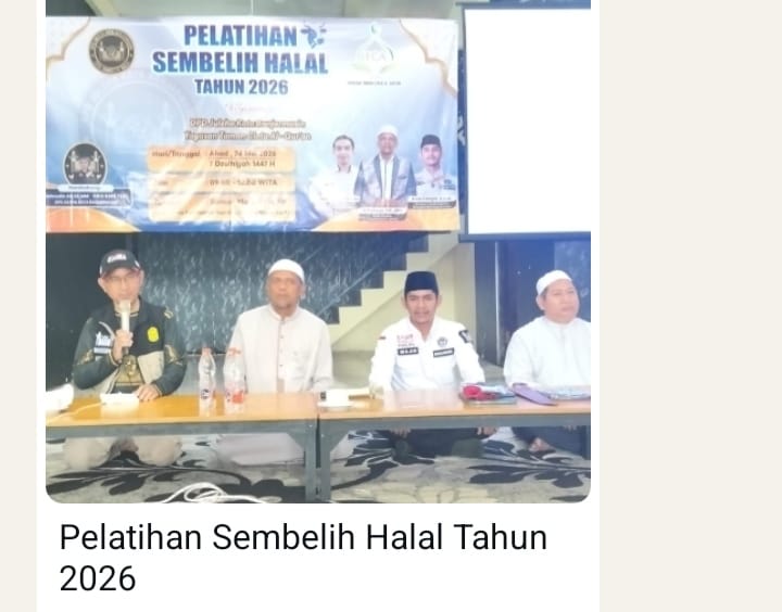 DPDJuleha Kota Banjarmasin bekerja sama dengan Yayasan Taman Cinta Al Qur'an Selenggarakan Pelatihan Sembelih Halal Tahun 2026