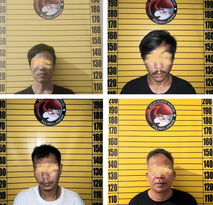 54 Paket Sabu Disita, Empat Pengedar Ditangkap dalam Penggerebekan Beruntun di Landak