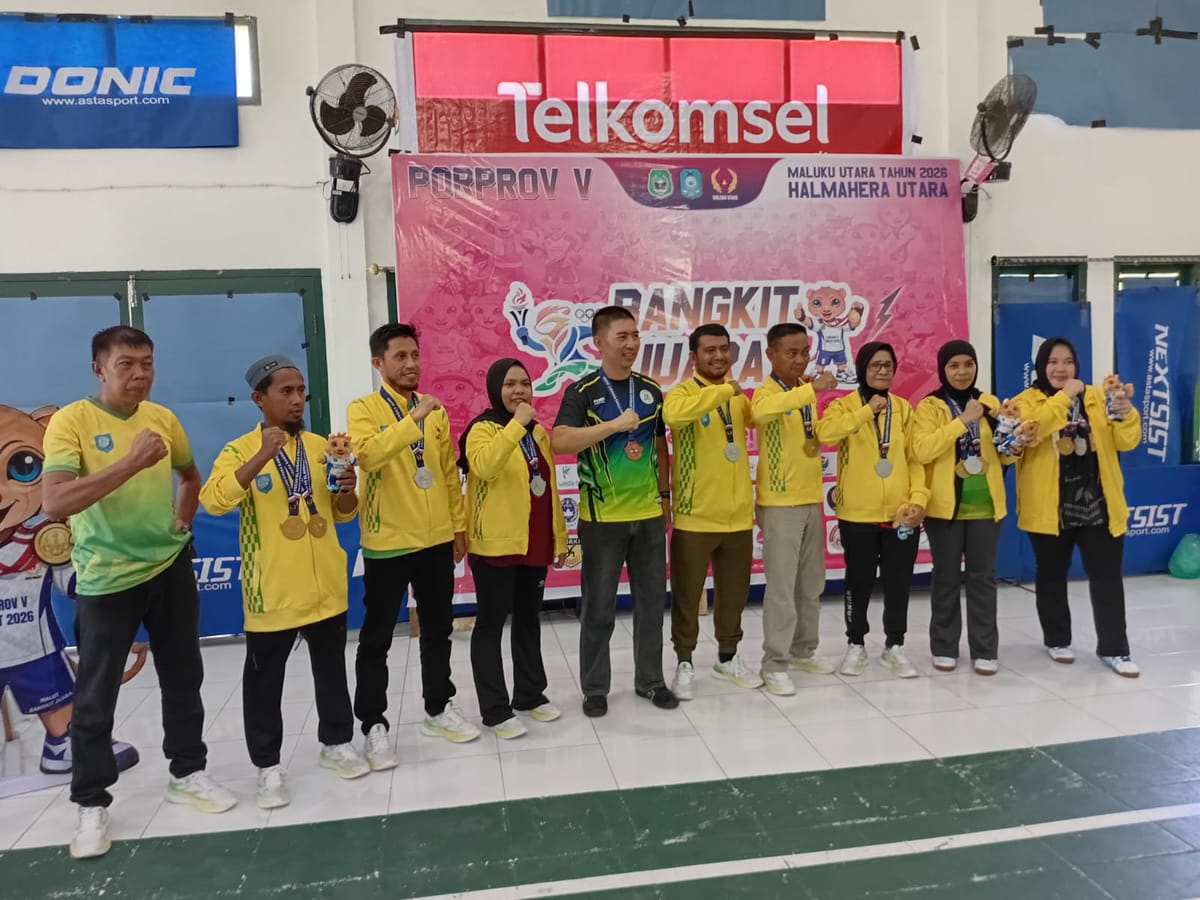 Tim Tenis Meja Kota Ternate Borong 9 Medali di Porprov Maluku Utara V 2026