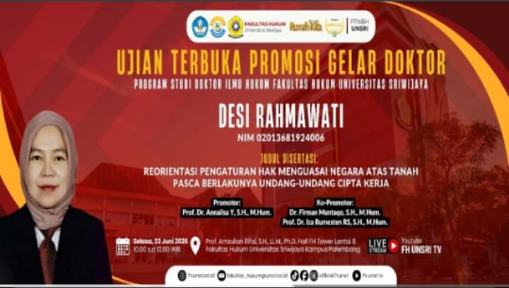 Promovenda Desi Rahmawati, Dinyatakan Lulus dan Menyandang Gelar Doktor Ilmu Hukum