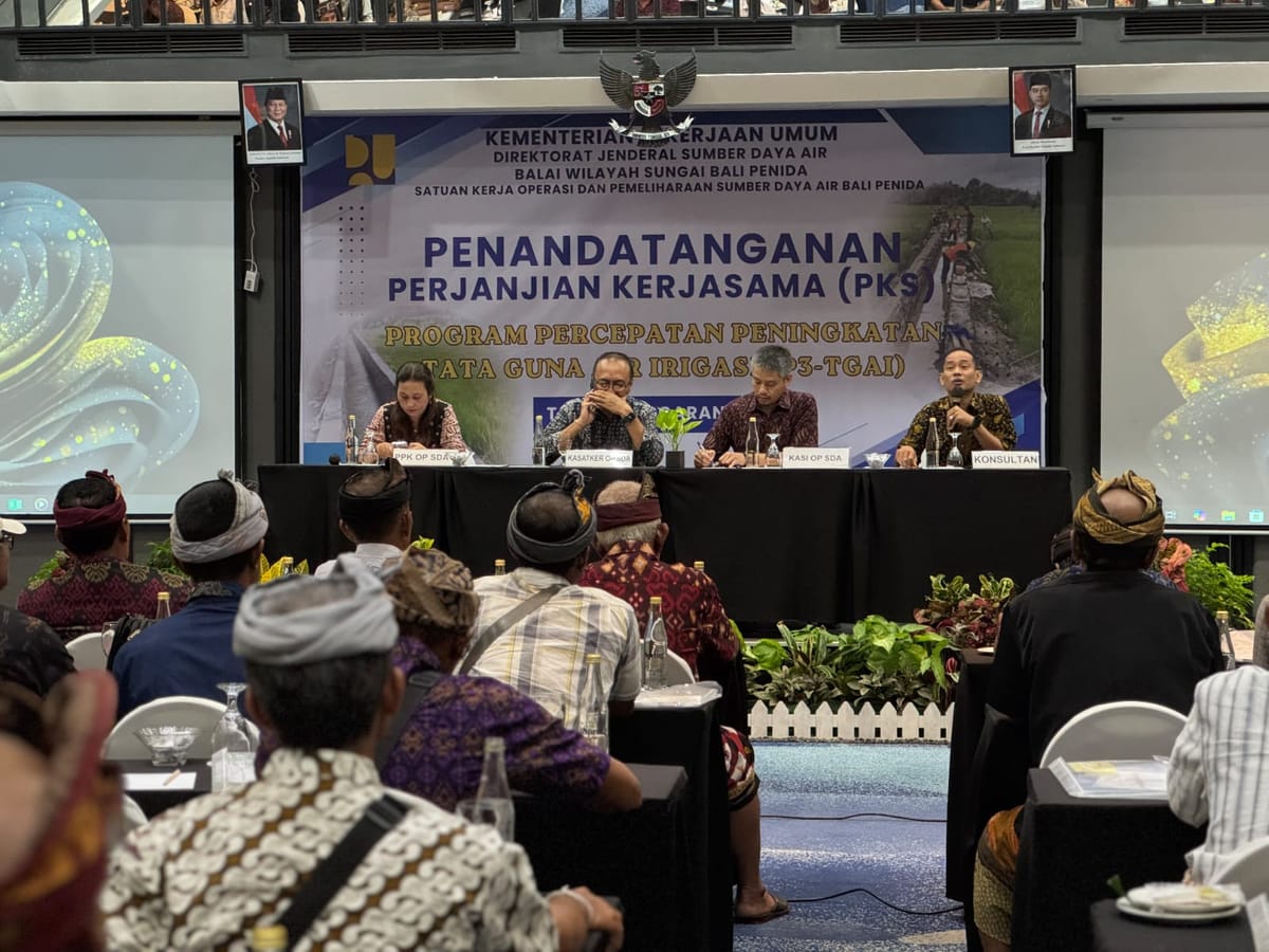 P3-TGAI 2026 Bali, Perkuat Irigasi dan Dukung Keberlanjutan Subak di 78 Lokasi