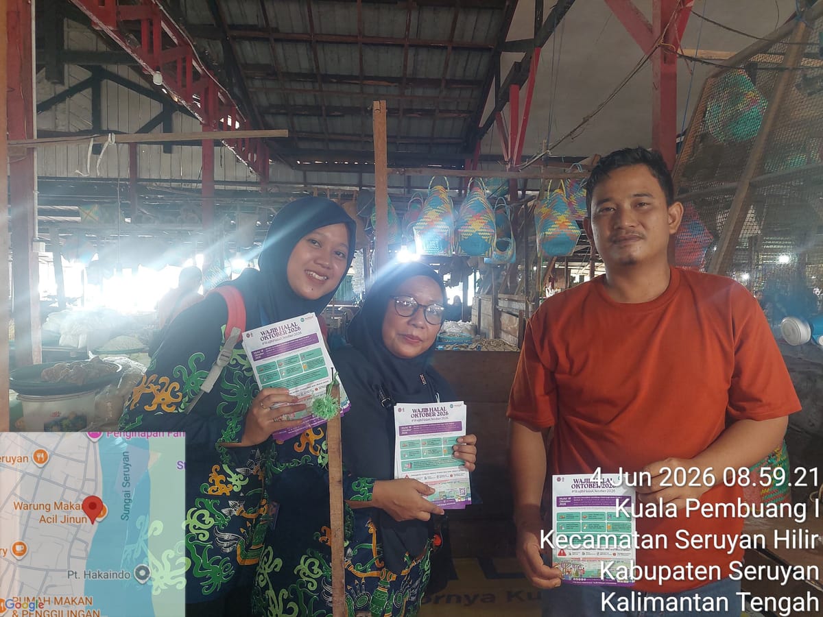 Datangi Pasar dan Lapangan, Kemenag Seruyan Jemput Bola Sosialisasi Halal
