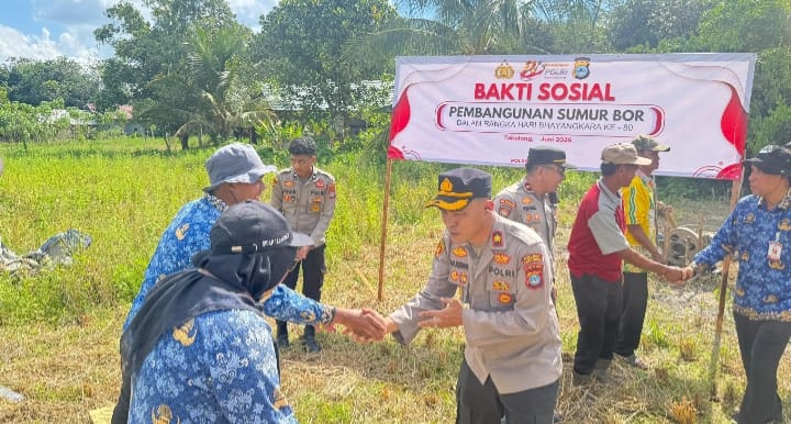 Polres Tabalong Dukung Program Air Bersih dan Ketahanan Pangan Melalui Pembangunan Sumur Bor