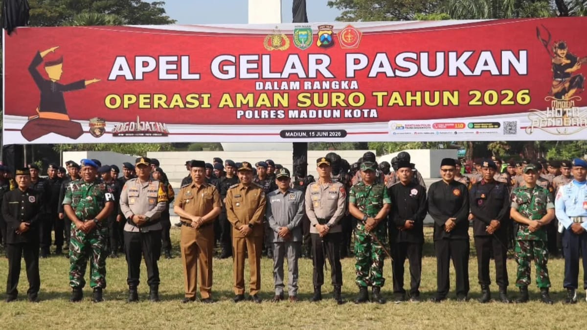 Sambut 1 Suro, Pemkab dan Pemkot Madiun Gelar Apel Pasukan Aman Suro 2026