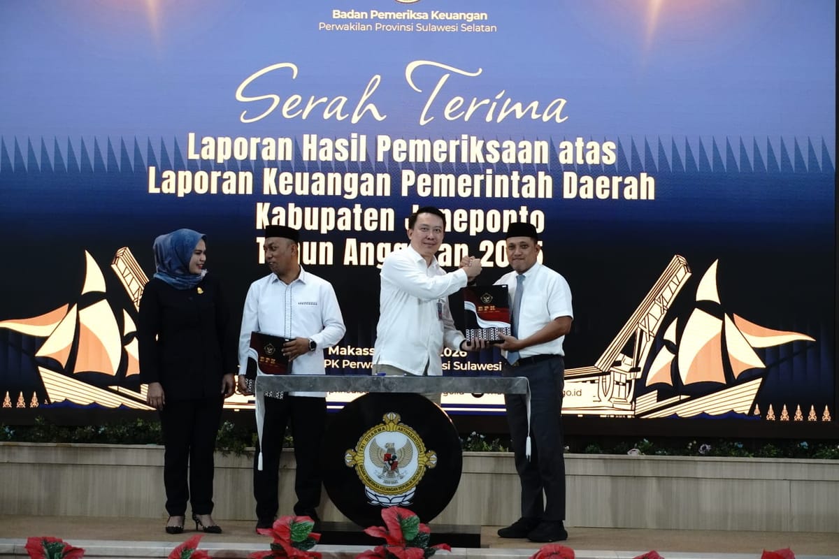 Jeneponto kembali raih WTP Bupati Paris Yasir : Bukti komitmen tata kelola keuangan yang transparan.