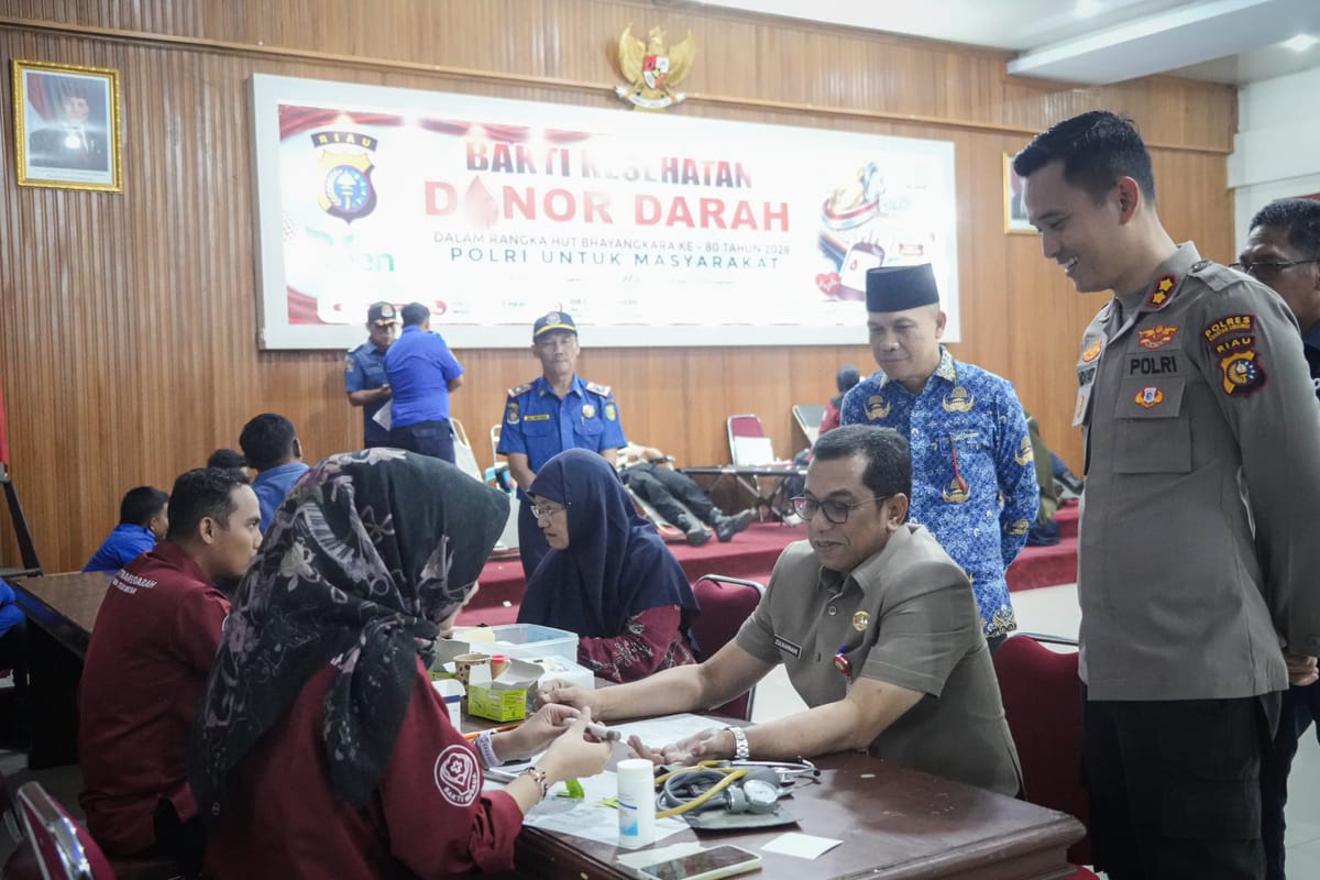 Pemkab Kuansing Dukung Penuh Pelaksanaan Donor Darah Yang Ditaja Polres Kuansing