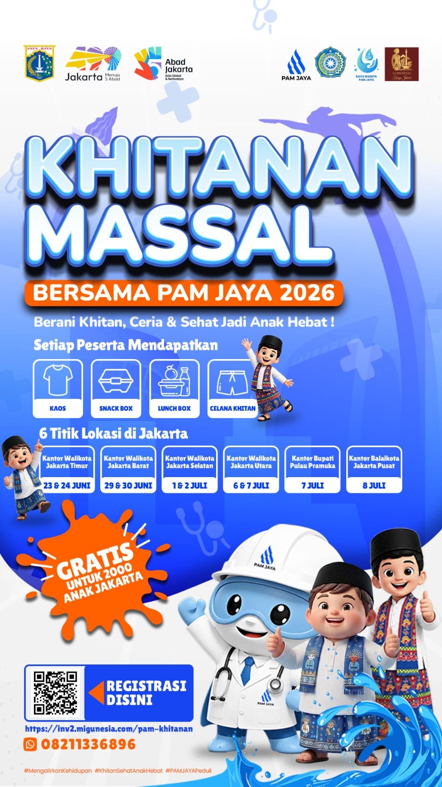PAM JAYA Gelar Khitanan Massal Gratis untuk 2.000 Anak Jakarta