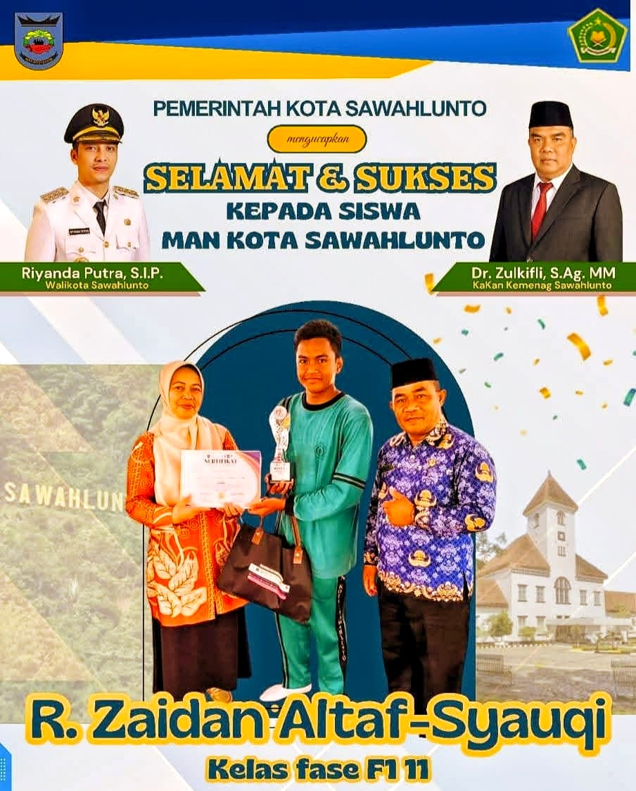Siswa MAN Kota Sawahlunto Juara I Lomba Rangking 1 Tingkat Kota, Singkirkan 95 Peserta dari Delapan Sekolah
