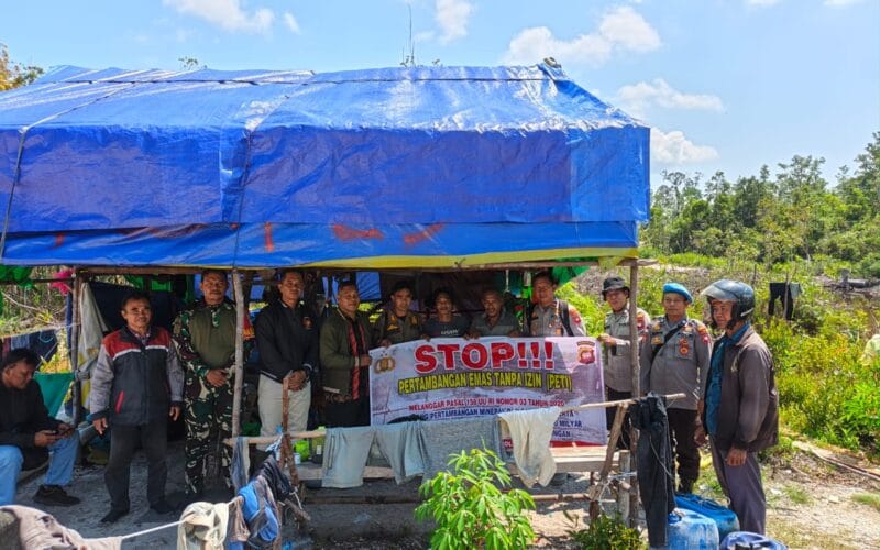 Patroli Gabungan Sisir Lokasi PETI di Sanggau Temukan Dompeng dan Jejak Tambang Ilegal
