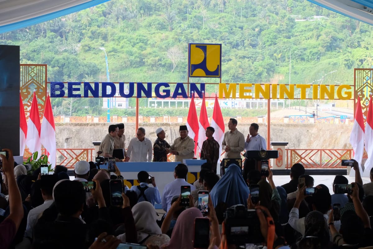 Presiden Prabowo Resmikan Lima Bendungan, Air Harus Sampai kepada Petani