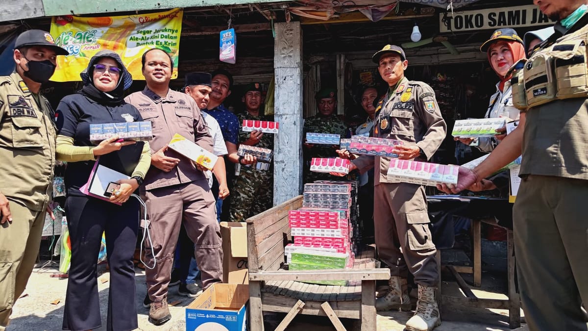 Razia Gabungan di Sulang Rembang Petugas Sita 25.200 Batang Rokok Ilegal