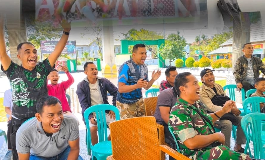 Serunya Nobar Piala Dunia Perempat Final Kodim 1425 Jeneponto