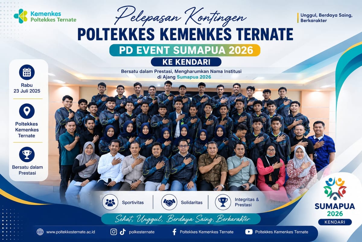 Direktur Poltekkes Kemenkes Ternate Lepas Kontingen Menuju PD Event Pornimakes Sumapua 2026 di Kendari